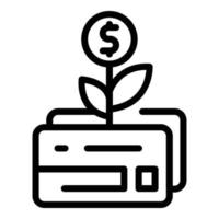 Card money grow icon outline vector. Payment phone vector