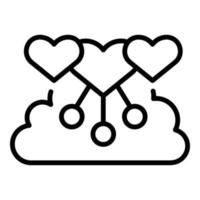 Cloud emotional icon outline vector. Mental brain vector