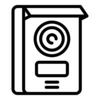 vector de contorno de icono de equipo de intercomunicación de vídeo. sistema de puerta