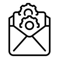 vector de contorno de icono de correo de trabajo de trabajo. gente del reloj