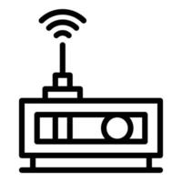 Radio home device icon outline vector. Video work vector