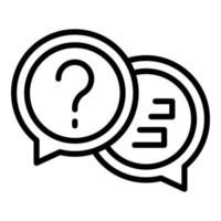 Chat question icon outline vector. Online exam vector