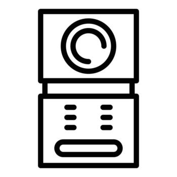 vector de contorno de icono de intercomunicador de video de bloqueo. sistema de puerta