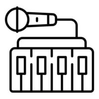 vector de contorno de icono de sintetizador de micrófono. música de audio