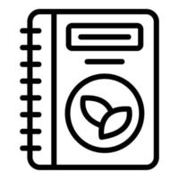 Leaf recipe book icon outline vector. Home board vector