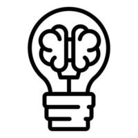 Idea brain icon outline vector. Plan content vector