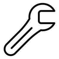 vector de contorno de icono de llave de bicicleta. pieza de engranaje
