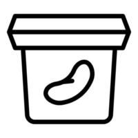 Soybean jar icon outline vector. Soy food vector