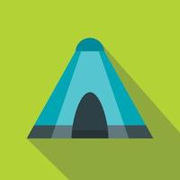 Blue tent icon, flat style vector