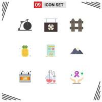 Stock Vector Icon Pack of 9 Line Signs and Symbols for layout pineapple sign fruit nature Editable Vector Design Elements