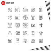 Line Pack of 25 Universal Symbols of rent percent data part page Editable Vector Design Elements