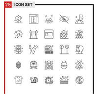 25 General Icons for website design print and mobile apps. 25 Outline Symbols Signs Isolated on White Background. 25 Icon Pack. vector