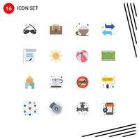 16 Universal Flat Colors Set for Web and Mobile Applications document left dish switch open Editable Pack of Creative Vector Design Elements