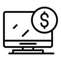 Buy computer monitor icon outline vector. Laptop store vector