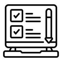 Exam quiz icon outline vector. Online test vector