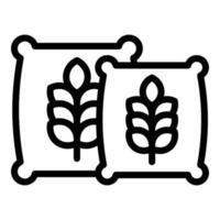 Wheat sack icon outline vector. Bag grain vector