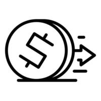 Take money coin icon outline vector. Send mobile vector