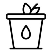 Guardar vector de contorno de icono de planta de agua. gota limpia