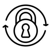 Lock lesson icon outline vector. Private class vector