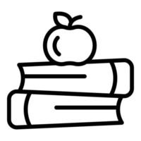 Book stack icon outline vector. Online class vector