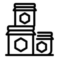 Honey jar stack icon outline vector. Bee nectar vector