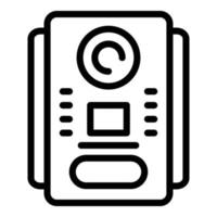 vector de contorno de icono de control de intercomunicación de vídeo. sistema de puerta