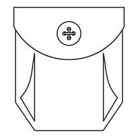 Pocket with valve icon, outline style vector