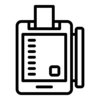 Flat screen machine icon outline vector. Point register vector