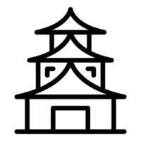 vector de contorno de icono de templo de pagoda. edificio chino