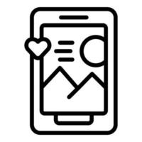 Smartphone app icon outline vector. Data profit vector