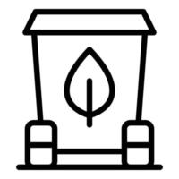 Garbage bin icon outline vector. Sustainable bag vector