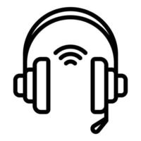 Wifi headset icon outline vector. Video work vector