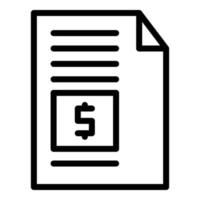 Payment paper icon outline vector. Bank money vector