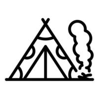 Tent hiking icon outline vector. People nature vector