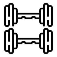 vector de contorno de icono de rack de barra de gimnasio. peso deportivo