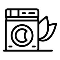 Sustainable wash machine icon outline vector. Recycle clean vector