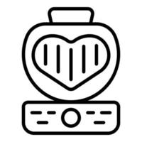 vector de contorno de icono de fabricante de corazón de San Valentín. cocina para hornear
