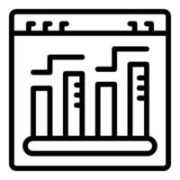 vector de esquema de icono de datos de finanzas. gráfico de negocios