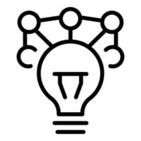 Bulb idea team icon outline vector. Busy office vector