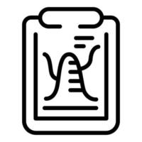 Data chart clipboard icon outline vector. Business graph vector