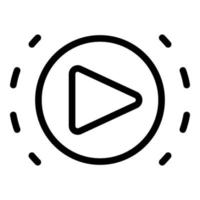 Play button icon outline vector. App smart vector