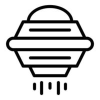 Spaceship icon outline vector. Space alien vector