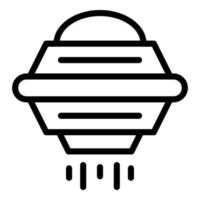 Spaceship icon outline vector. Space alien vector