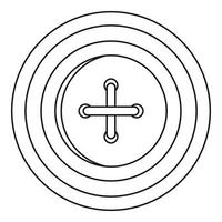 Sewing button with a thread icon, outline style vector