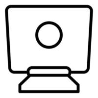 Computer stand icon outline vector. Laptop desk vector