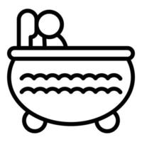 Physiotherapy bathtub icon outline vector. Spa health vector