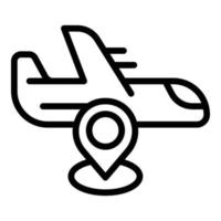 Airplane parcel location icon outline vector. Cargo export vector