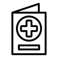 Medical pass icon outline vector. Passport health vector