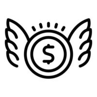 Money fly coin icon outline vector. Freedom work vector