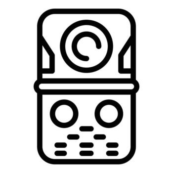 vector de contorno de icono de monitor de intercomunicación de vídeo. sistema de puerta